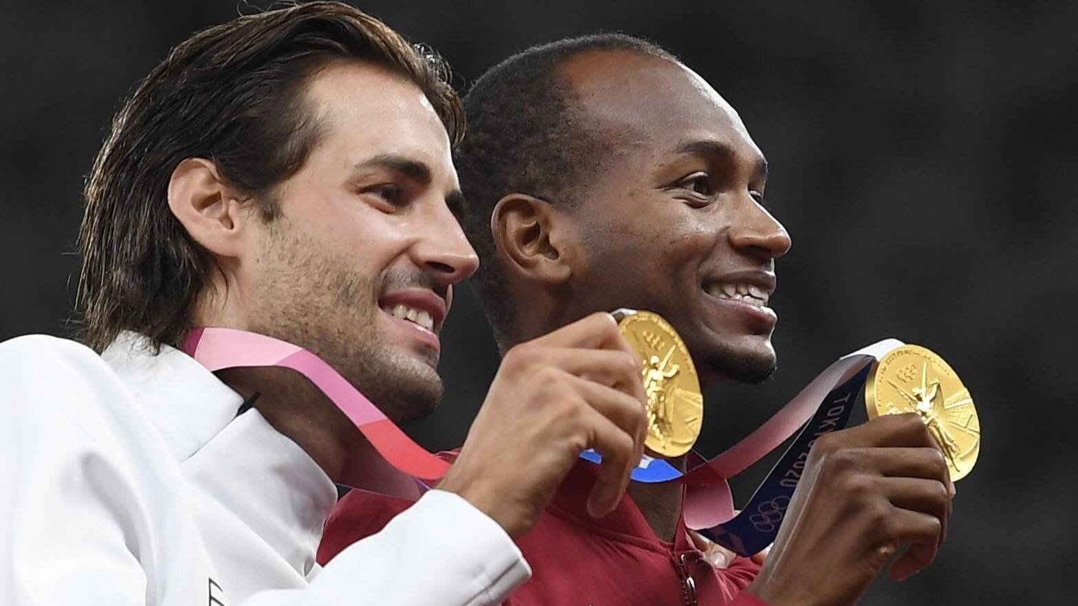 Gianmarco Tamberi und Mutaz Barshim (r.): Die beiden Olympiasieger im Hochsprung.