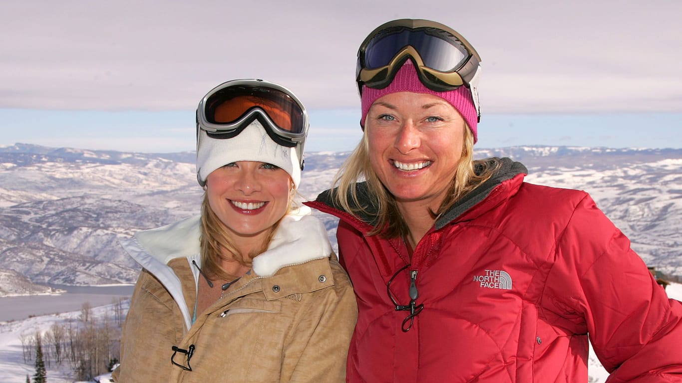 Catherine Rigby (r.) war eine Pionierin des Telemark-Skifahrens.