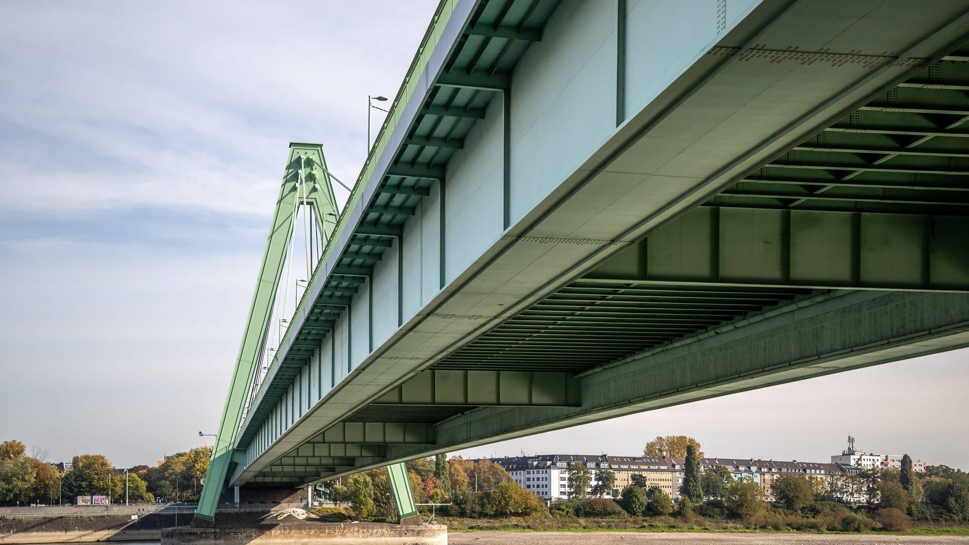 Blick auf die Severinsbrücke von unten (Symbolbild): 1956 kam es hier zu einem schlimmen Unfall.