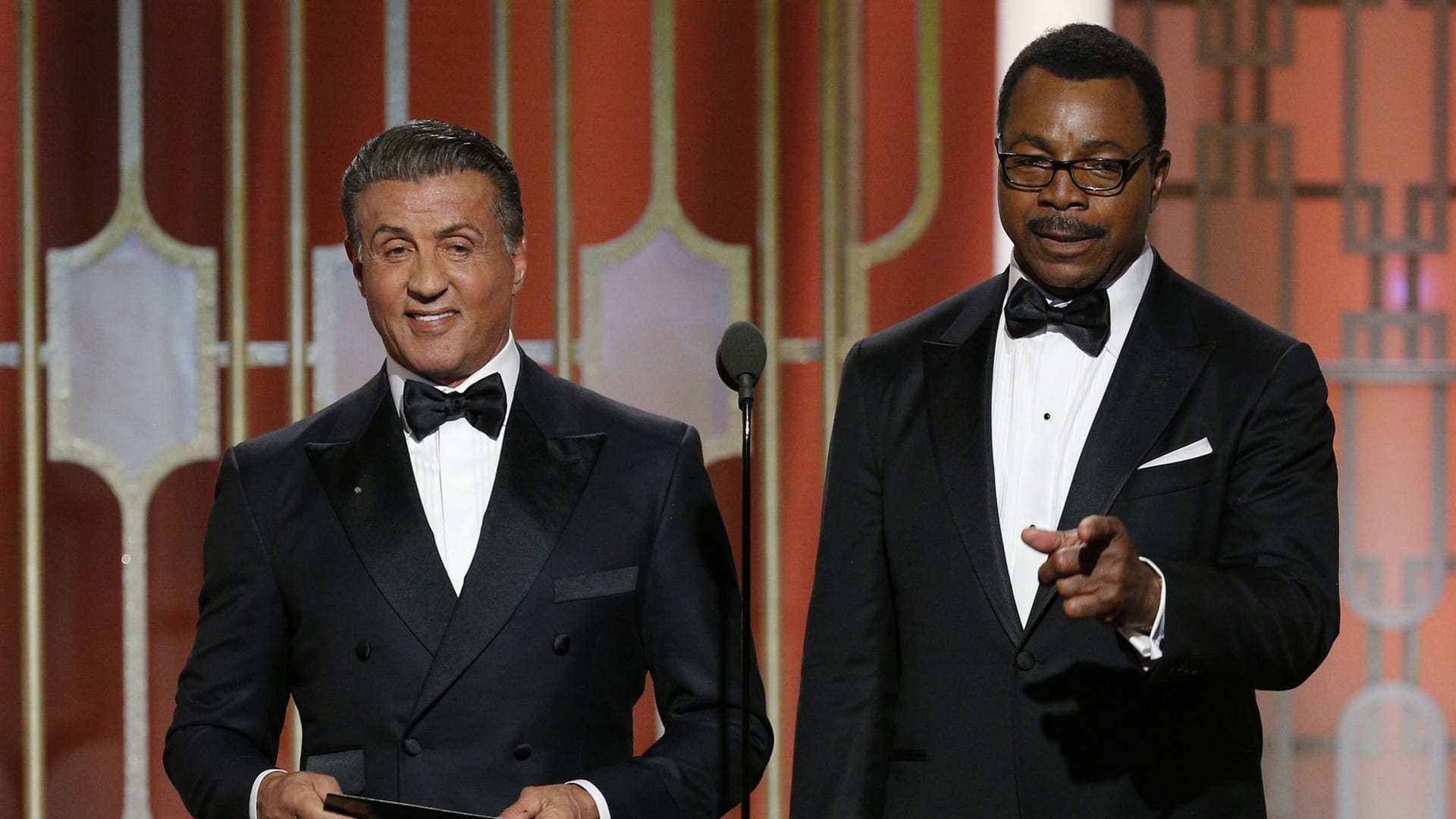 Sylvester Stallone und Carl Weathers standen 40 Jahre nach "Rocky" wieder zusammen auf der Bühne.