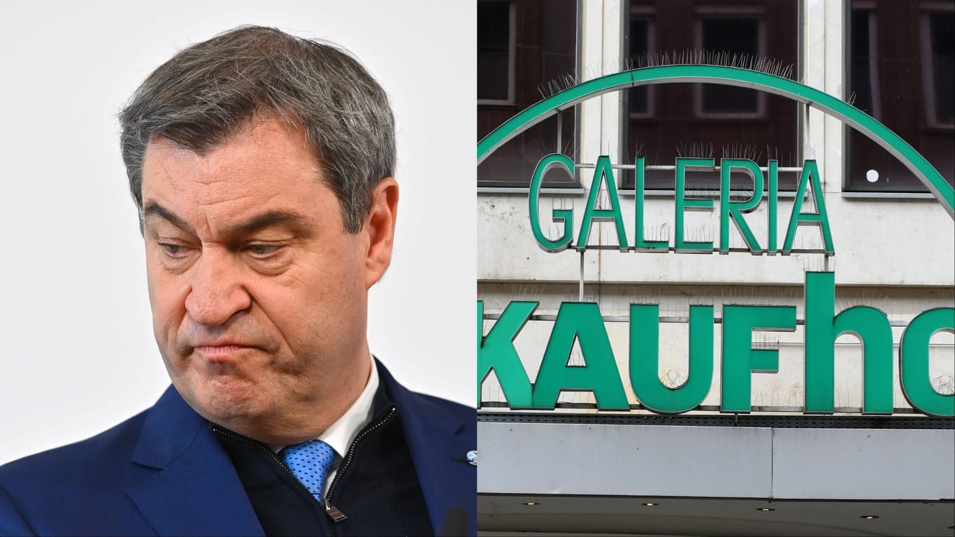 Markus Söder und die leerstehende Kaufhof-Filiale in der Königstraße: Der Ministerpräsident fordert einen Abriss – andere Parteien äußern Bedenken, weil das Gebäude unter Denkmalschutz steht.