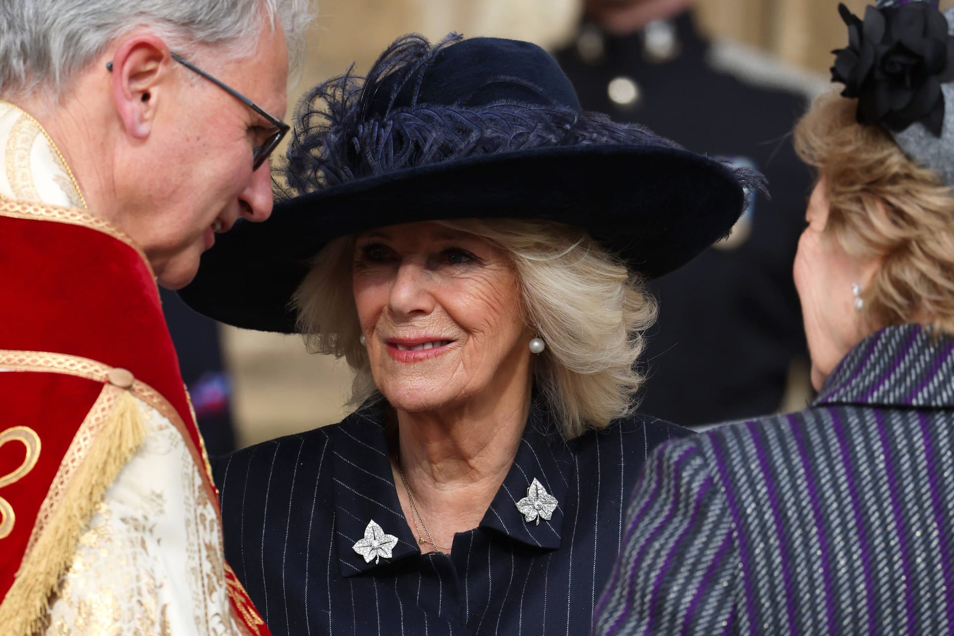 Königin Camilla vertrat die royale Familie beim Gottesdienst auf Schloss Windsor.
