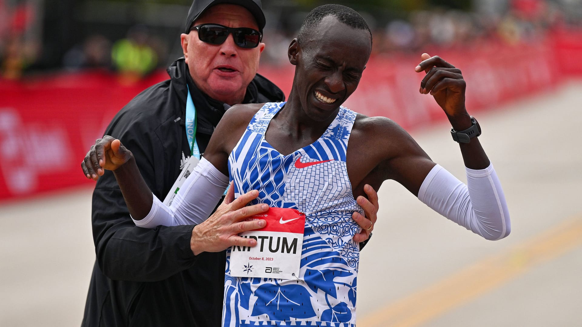 Sieger Kelvin Kiptum beim Chicago-Marathon im Oktober 2023.