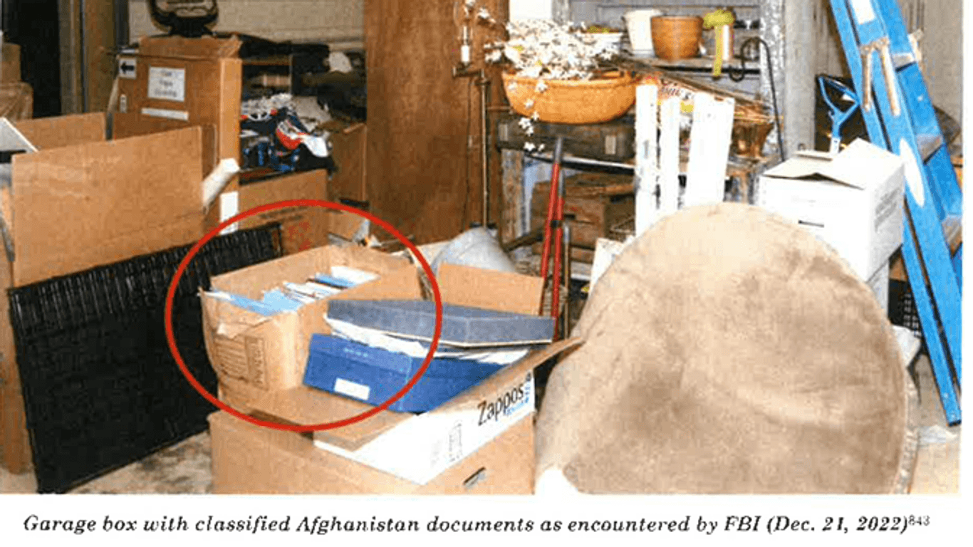 In der Garage seines Hauses in Delaware hatte Biden geheime Dokumente gelagert.