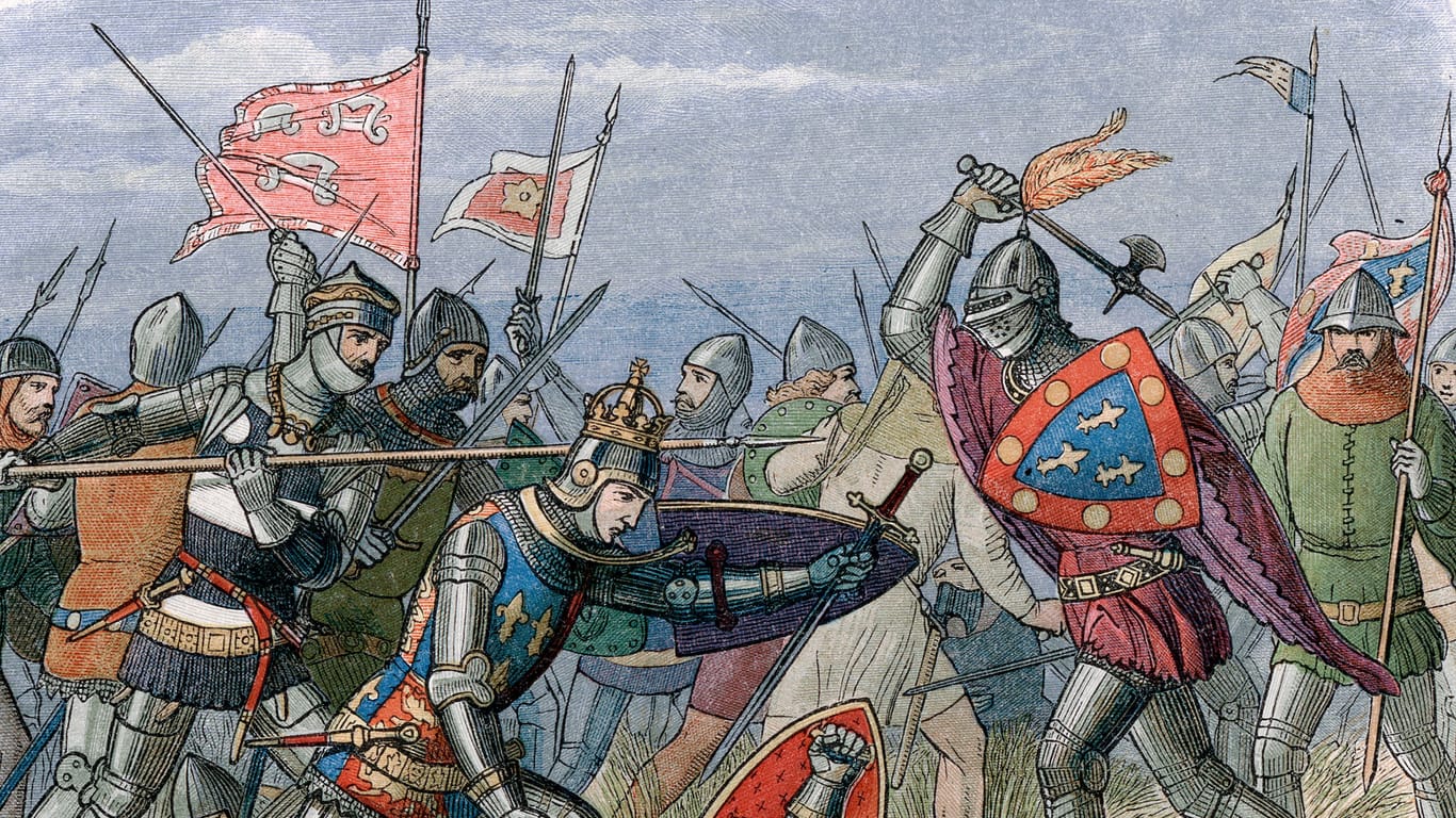 Schlacht bei Crécy 1346: Die englische Armee war siegreich.