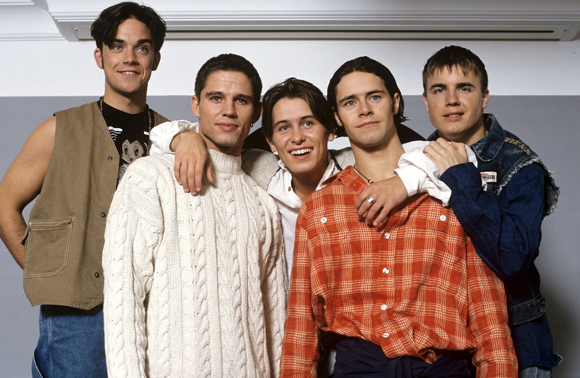 Take That 1993: Robbie Williams ganz links war jüngstes Mitglied der Band.