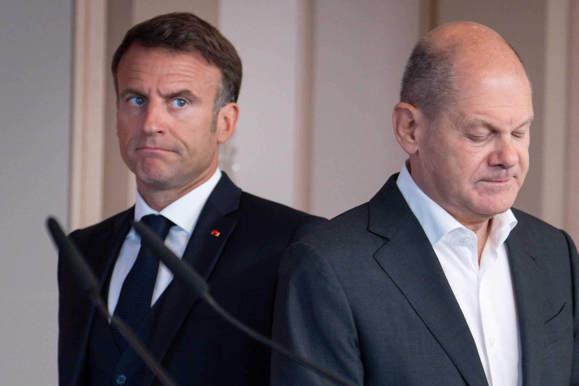 Macron (r.) und Scholz (l.): Die deutsch-französische Zusammenarbeit läuft so schlecht wie lange nicht.