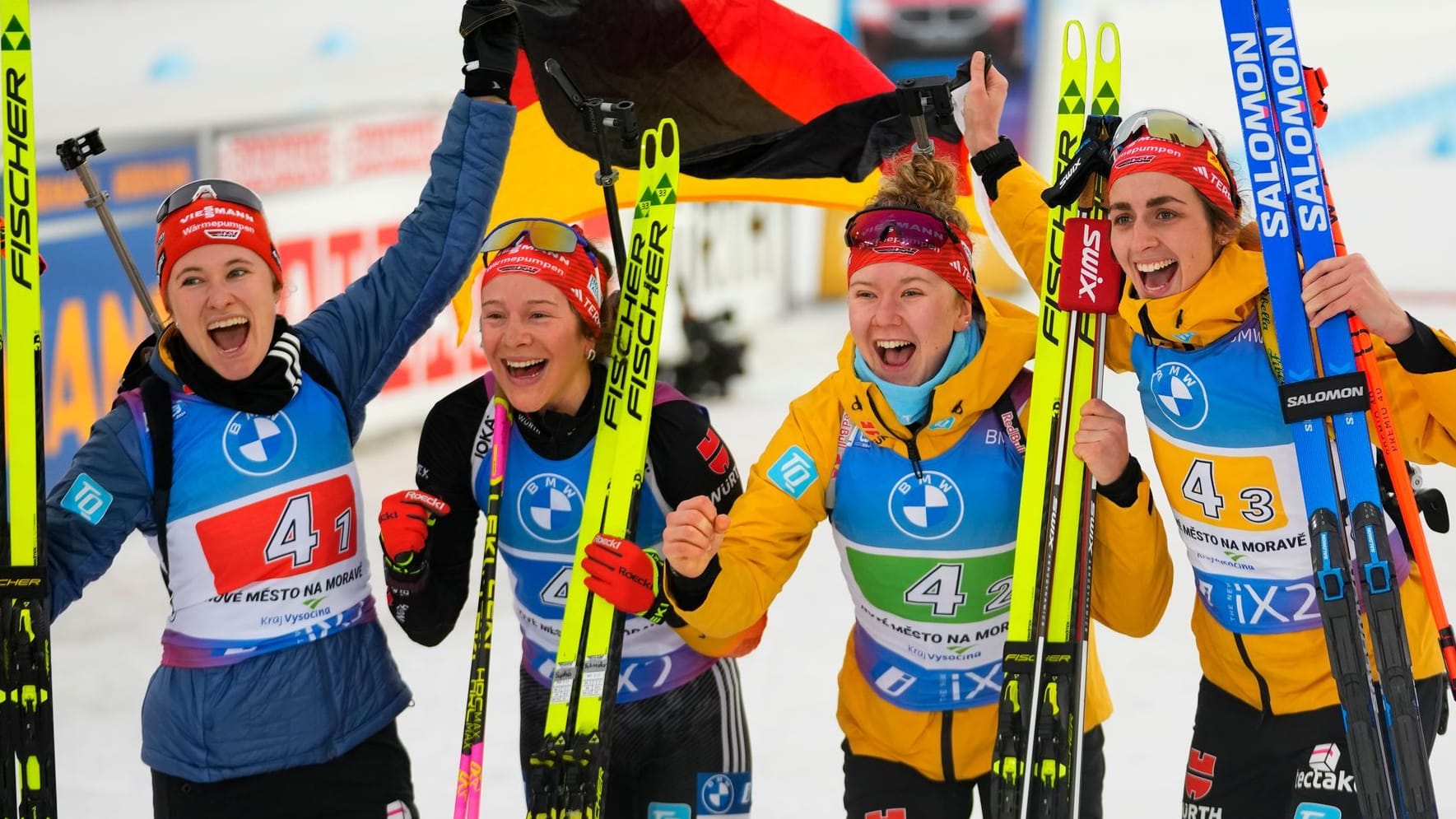 Jubel am Ende der Staffel: Deutschland holt Bronze.