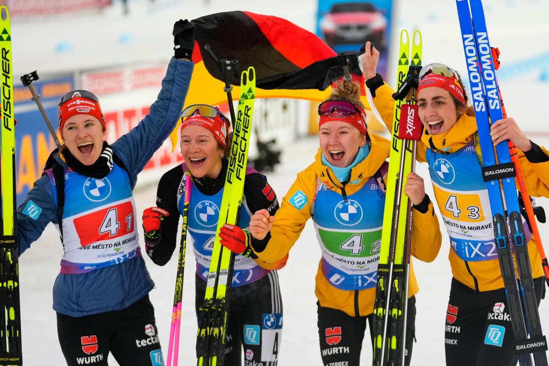 Jubel am Ende der Staffel: Deutschland holt Bronze.