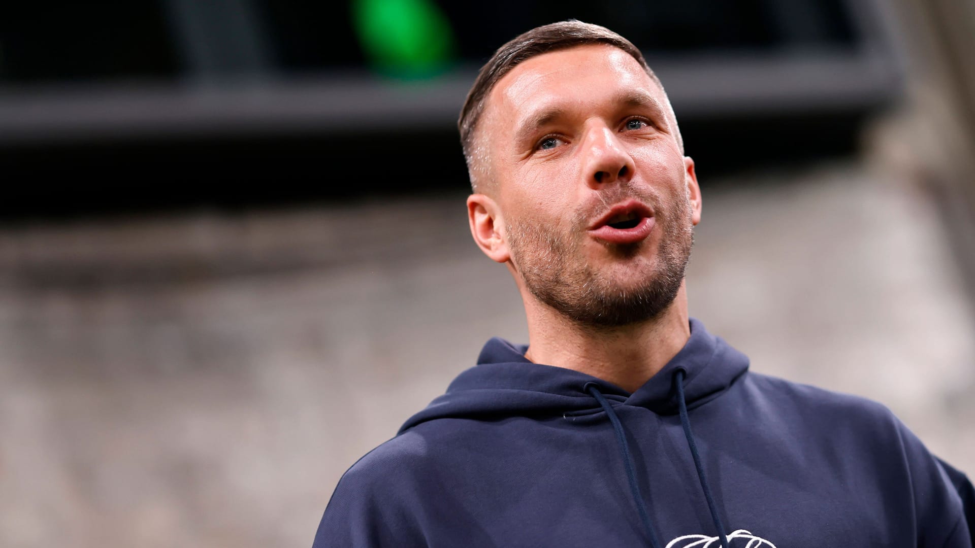 Podolski am Montagabend bei der "Baller League" (Archivfoto): Der Traum, in Köln das Finale seiner Liga austragen zu können, ist geplatzt.