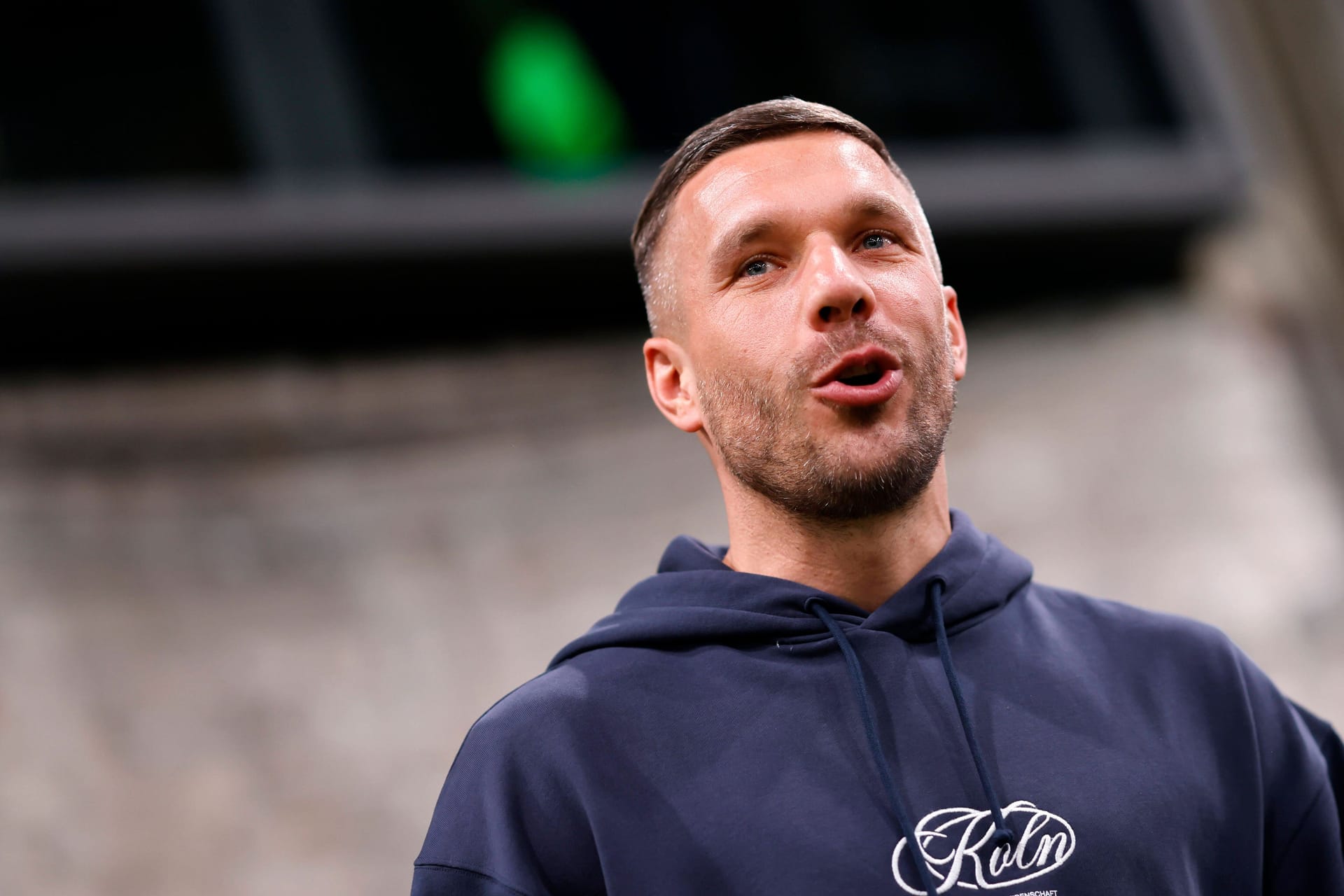 Podolski am Montagabend bei der "Baller League" (Archivfoto): Der Traum, in Köln das Finale seiner Liga austragen zu können, ist geplatzt.