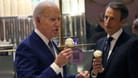 Joe Biden (l.) besucht die Eisdiele "Van Leeuwen Ice Cream" in Manhattan, New York.