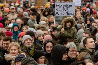 Menschen protestieren gegen die AfD (Archivbild): Am Donnerstag gibt es in Hamburg erneut Demonstrationen gegen die Partei.