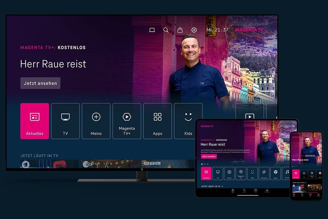 Überarbeitete Benutzeroberfläche: Die Telekom hat ihren Streamingdienst MagentaTV neu gestaltet.