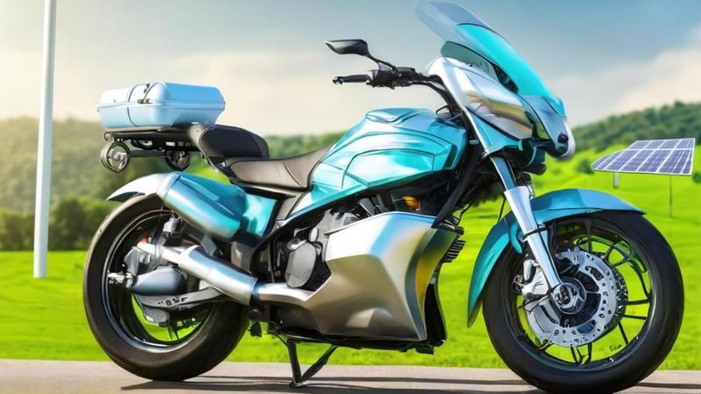 So könnte es aussehen: Die Forscher haben eine Illustration mithilfe von Künstlicher Intelligenz (KI) anfertigen lassen, wie das Motorrad mit Brennstoffzelle aussehen könnte.