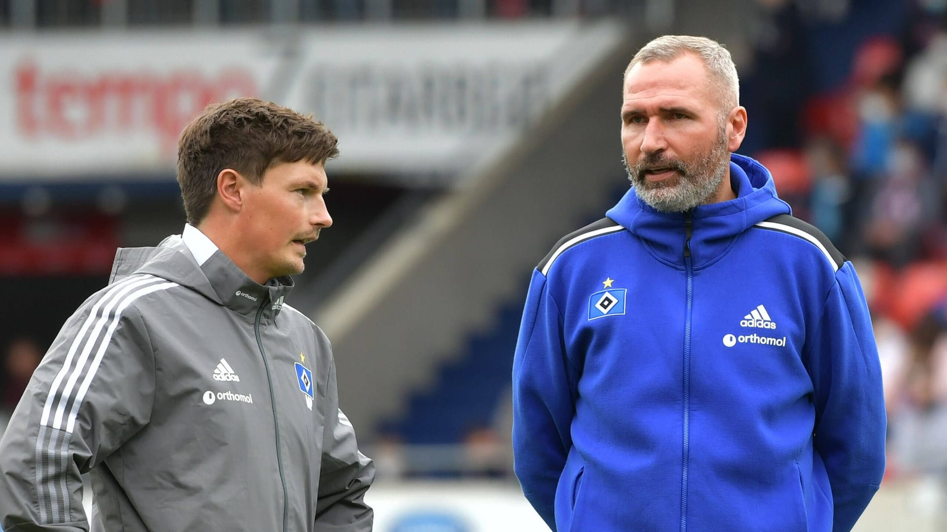 Merlin Polzin (l.) und Tim Walter: Die beiden arbeiten künftig nicht mehr zusammen beim HSV.