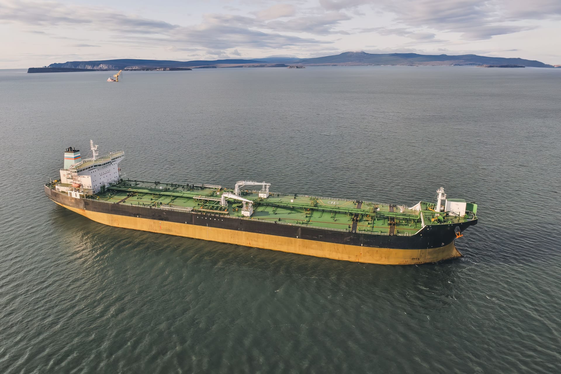 Russian oil tanker off the coast of Sakhalin.