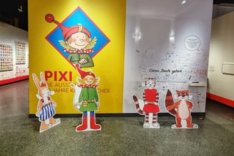 Pixi und seine Freunde empfangen die Besucher in der Pixi-Ausstellung im Altonaer Museum.