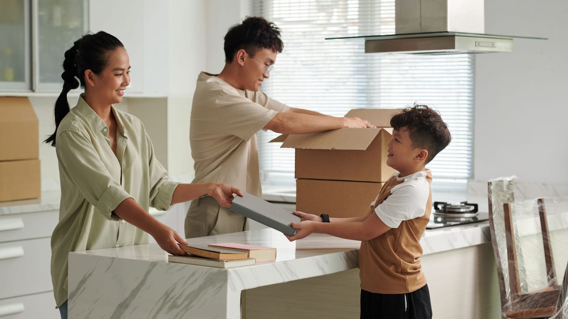 Woman Asking Son to Help