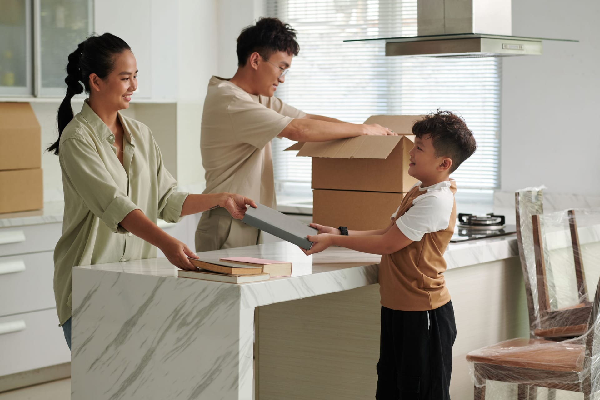 Woman Asking Son to Help