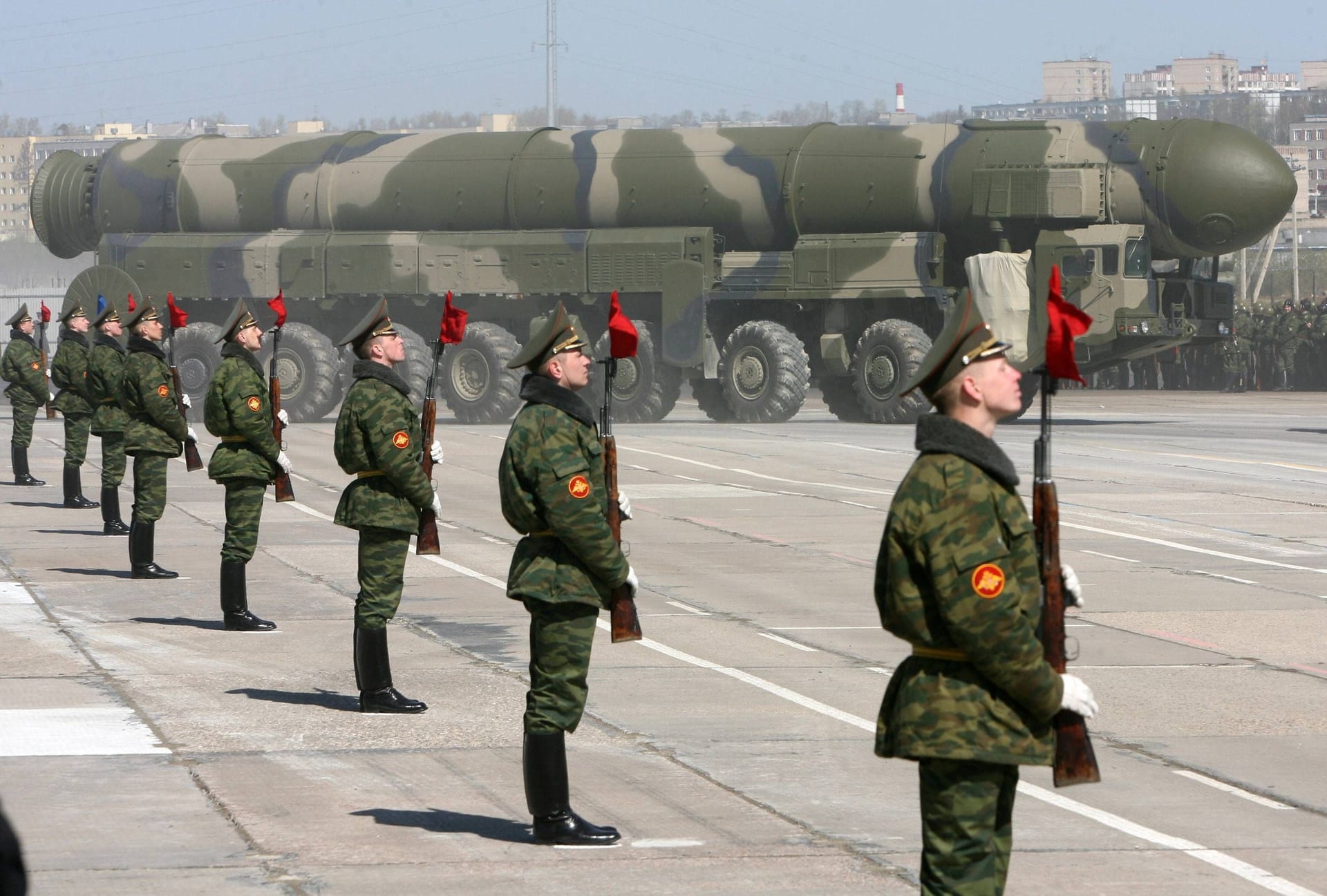 Russische Atomrakete bei einer Parade (Archivbild).
