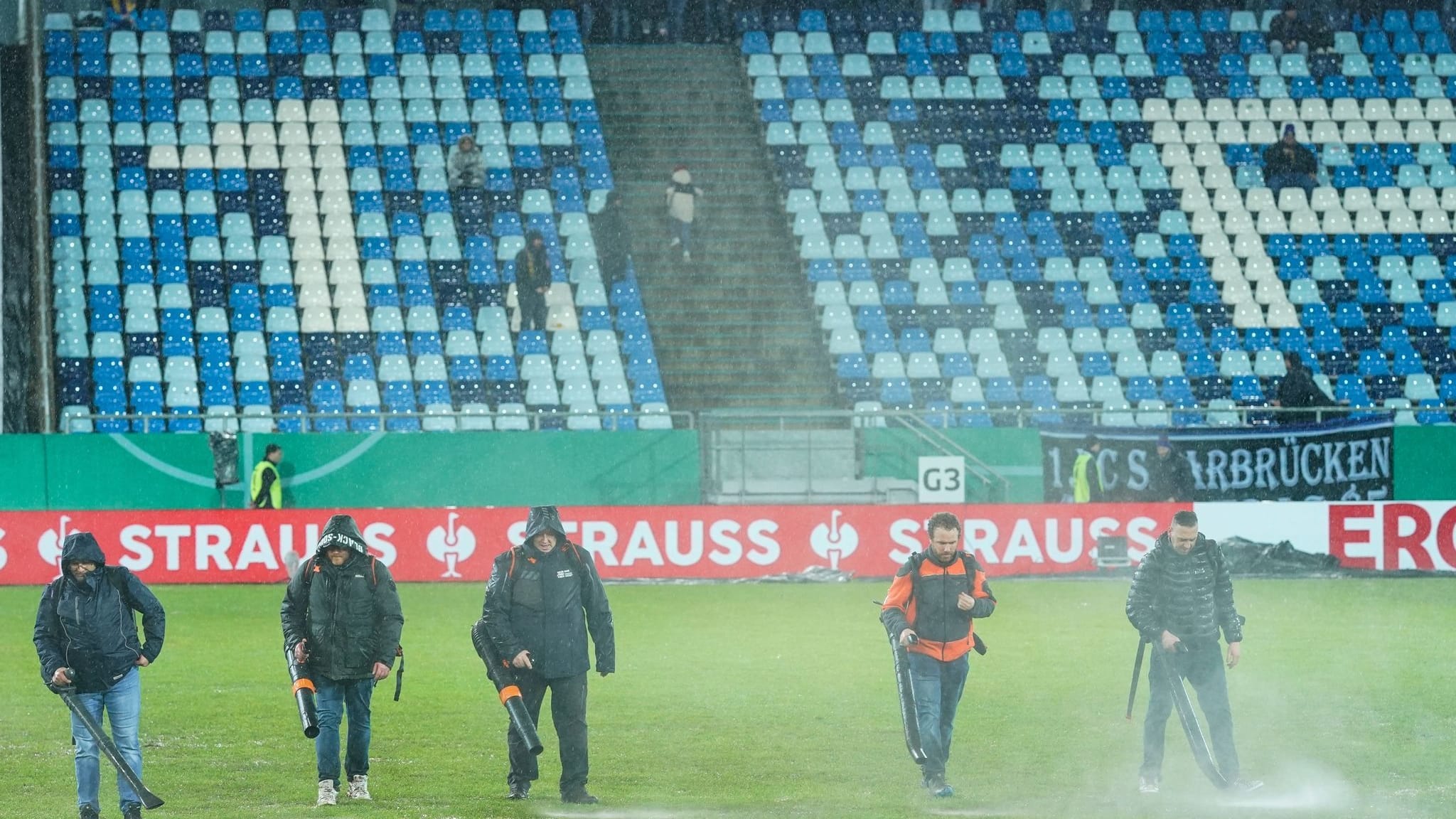 Pokal-Viertelfinale in Saarbrücken wegen Regens abgesetzt