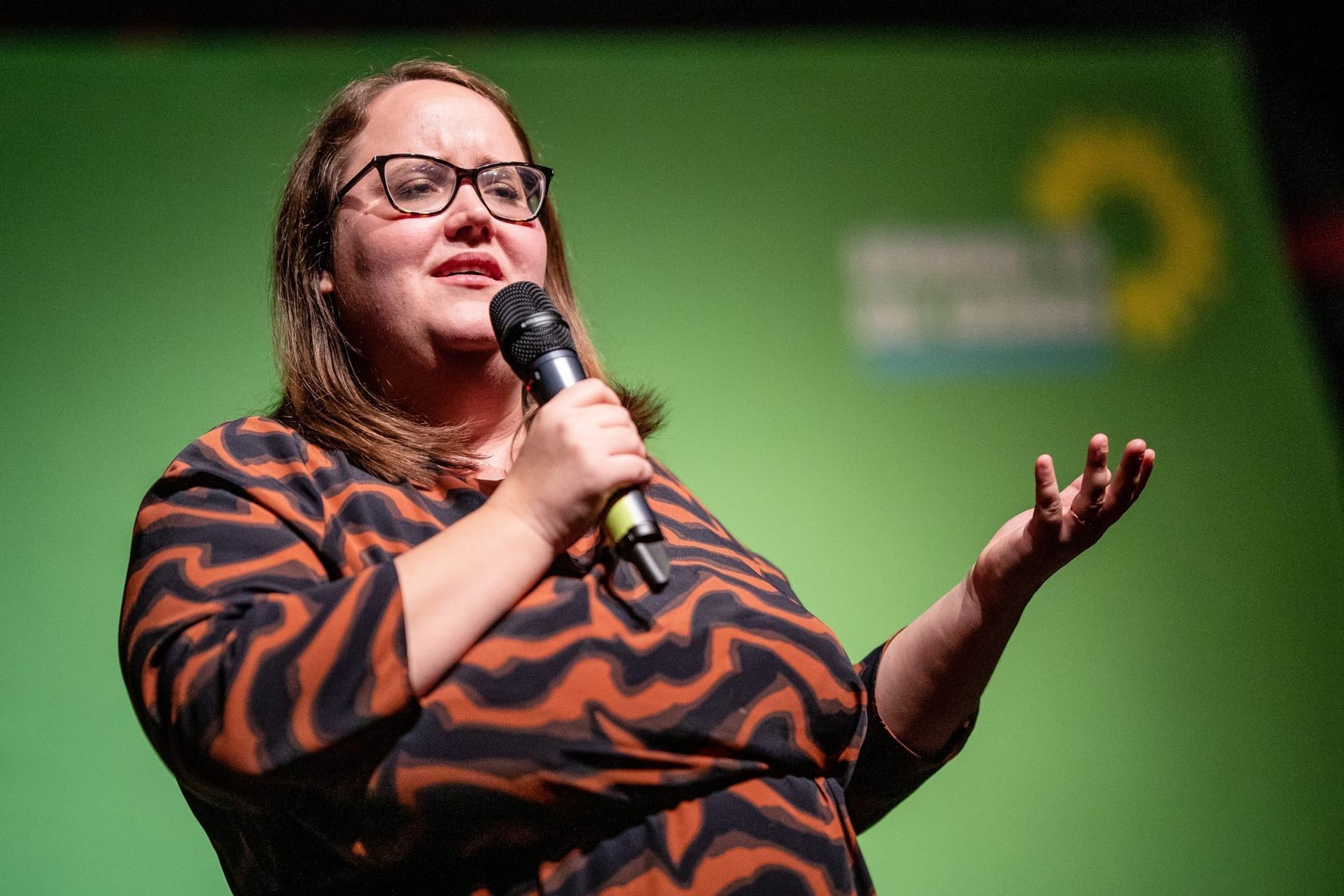 Ricarda Lang bei einer Grünen-Veranstaltung (Archivbild): In Magdeburg sucht sie das Gespräch mit protestierenden Bauern.