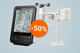 Stark reduziert bei Aldi: Die Wetterstation von Bresser mit Außensensor misst unter anderem die Temperatur und den Niederschlag.