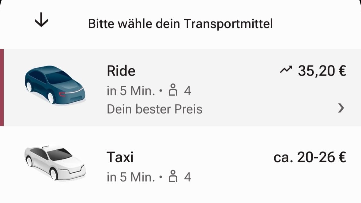 Preis Freenow während BVG-Streik