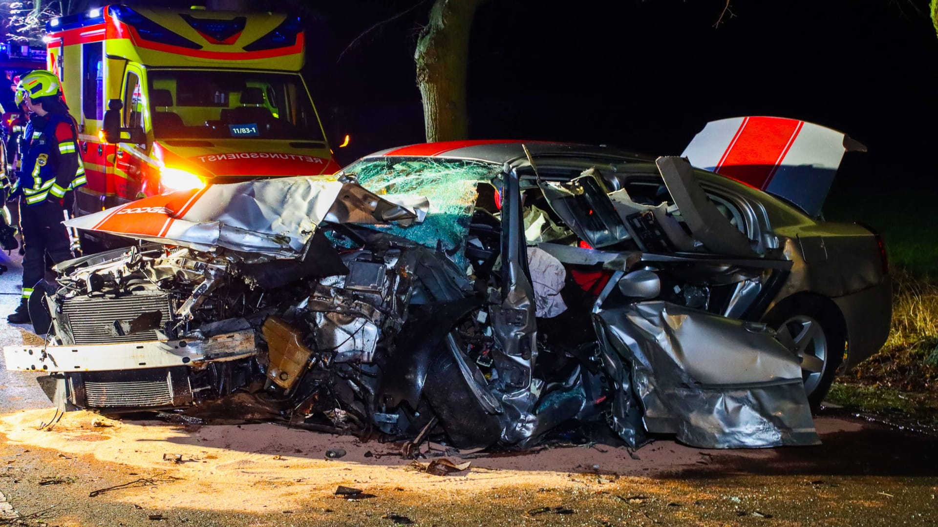 Einer der verunfallten Wagen: An dem Fahrzeug entstand Totalschaden.