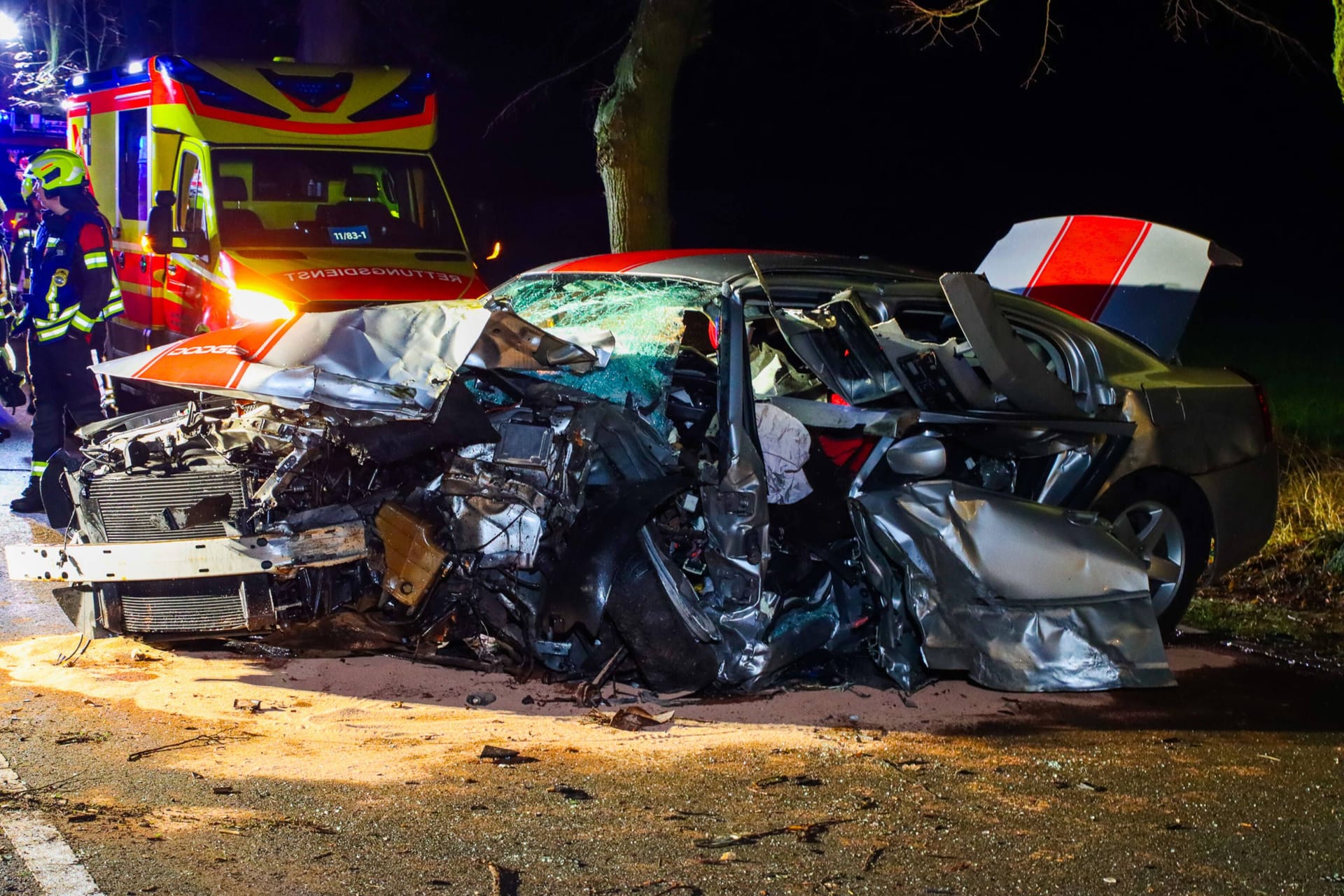 Einer der verunfallten Wagen: An dem Fahrzeug entstand Totalschaden.