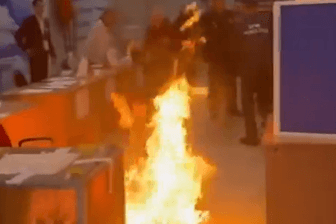 Brand in einem Wahllokal in Sibirien: Es soll bereits mehrere Festnahmen gegeben haben.