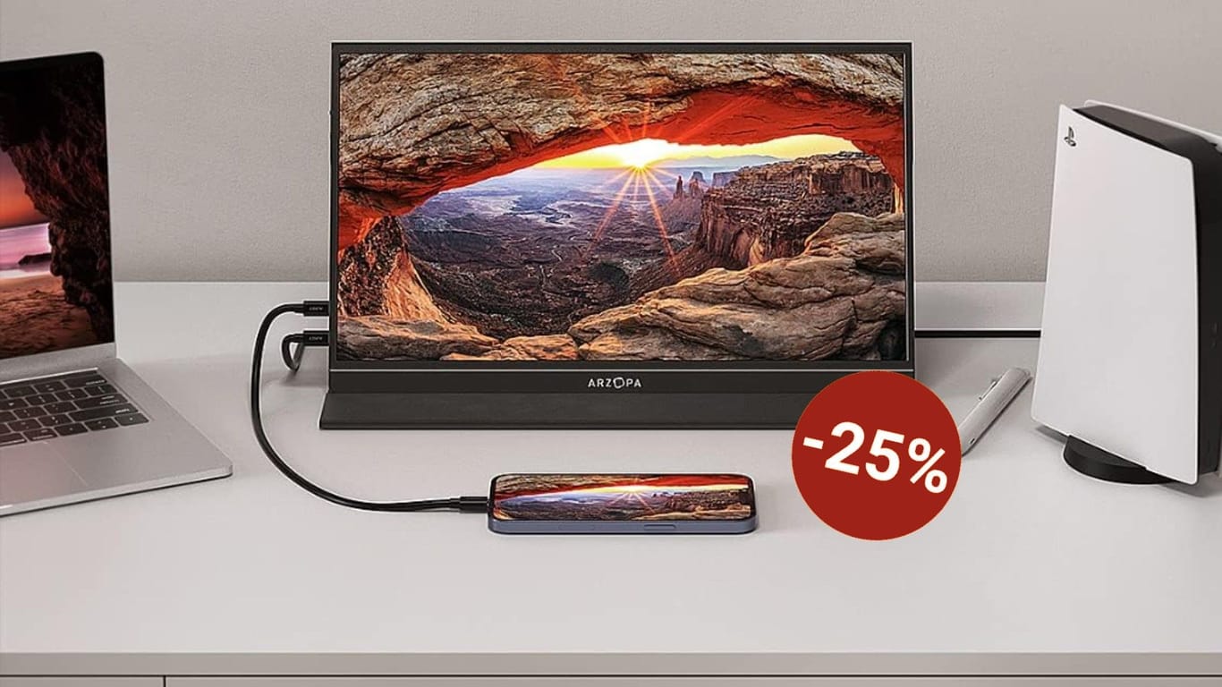 Bei Amazon gibt es heute einen Monitor, der sich einfach über USB-C mit Ihrem Laptop oder Smartphone verbinden lässt, im Angebot.