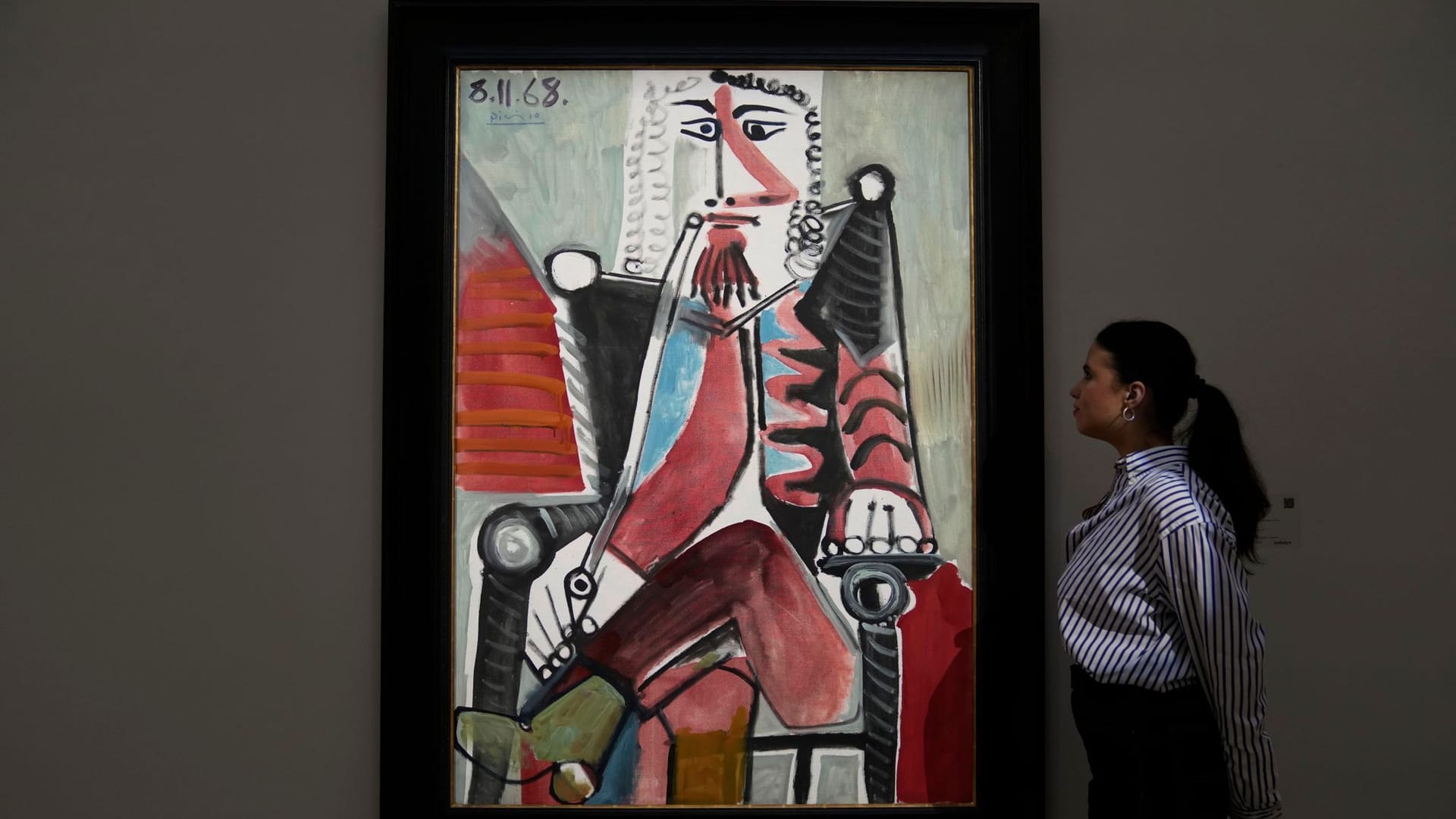 Das Kunstwerk «Homme a la pipe» des spanischen Künstlers Pablo Picasso wurde für eine Millionensumme versteigert. Das Kunstwerk «Homme a la pipe» des spanischen Künstlers Pablo Picasso wurde für eine Millionensumme versteigert.
