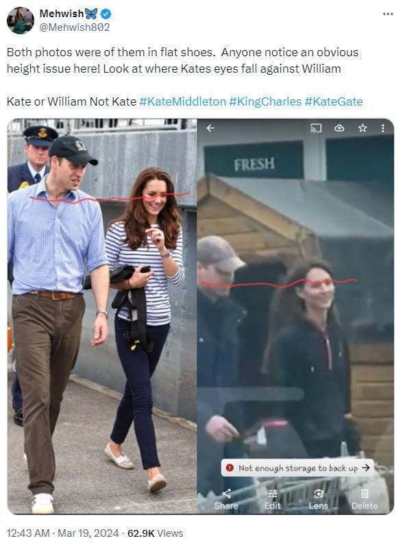 Das mutmaßliche Video von Prinz William und Prinzessin Kate wird auf X diskutiert.