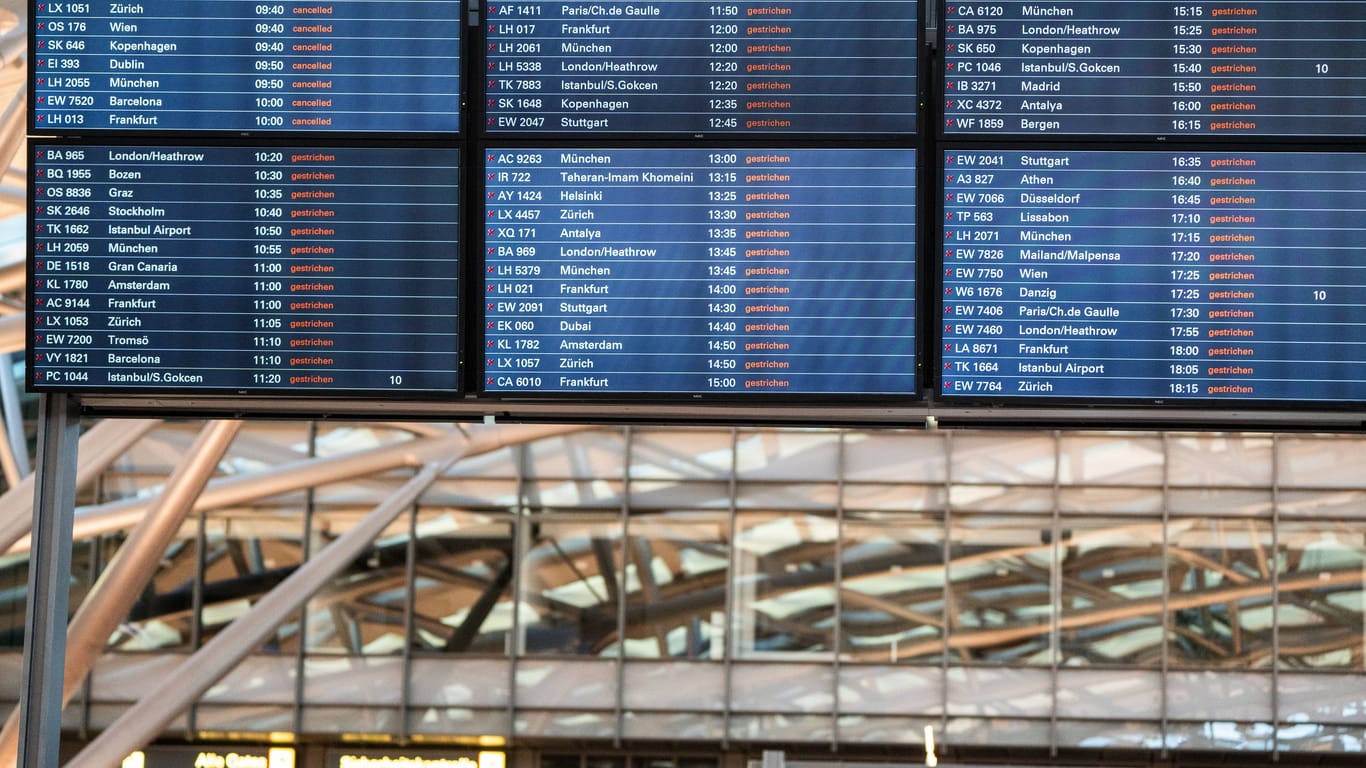Streik am Hamburger Helmut-Schmidt-Airport (Symbolbild): In den kommenden Tagen kommt es nicht nur am Flughafen zu Störungen.