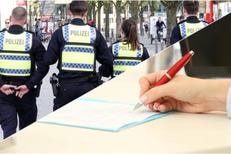 Polizei Hamburg und Dokument (Collage): 22.000 Hamburger sind per Post aufgerufen, an einer Umfrage der Polizei teilzunehmen.