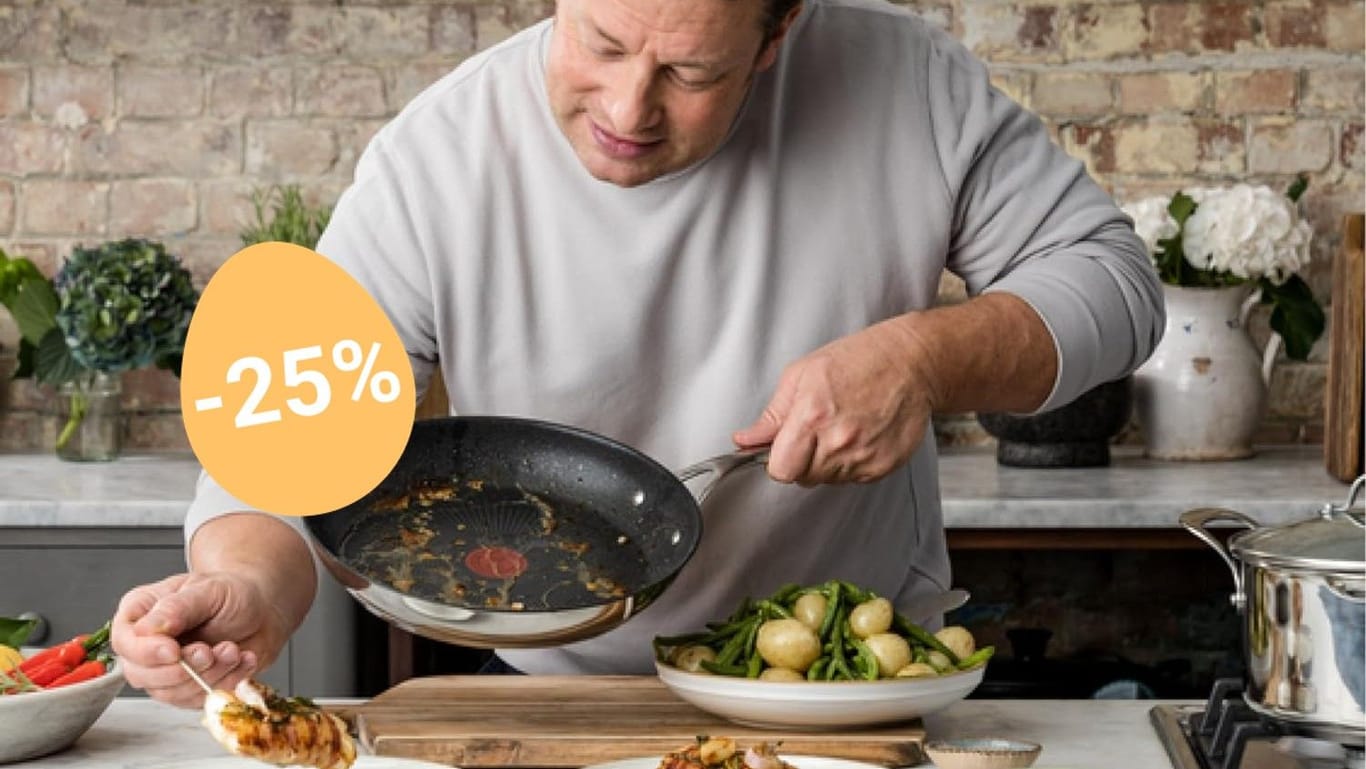 Oster-Angebote bei Amazon: Das Pfannenset Cook's Direct On von Jamie Oliver by Tefal ist jetzt rekordgünstig erhältlich.