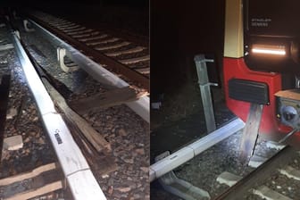 Holzbalken auf den S-Bahn-Schienen: Die Polizei hat die Ermittlungen aufgenommen.