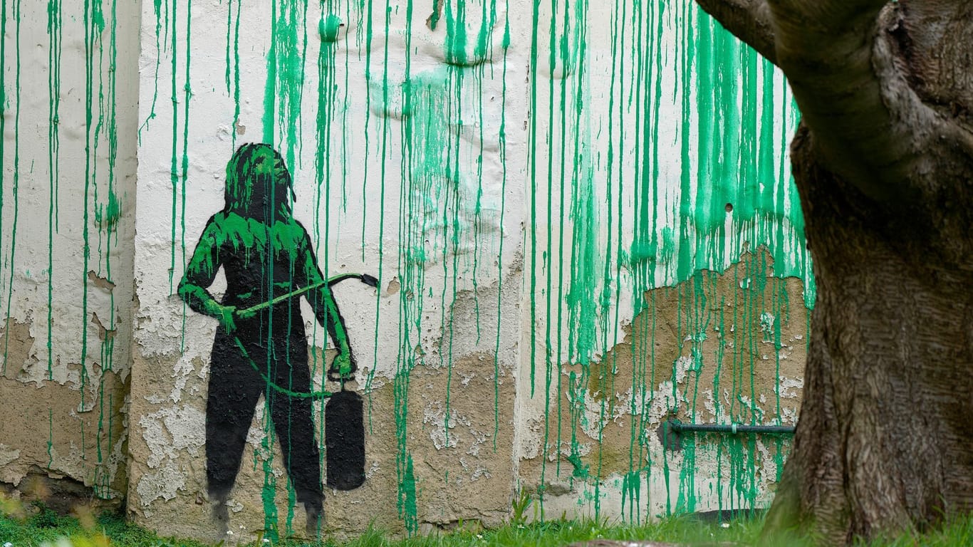 Ein neues Banksybild in London: Mittlerweile hat der Künstler bestätigt, dass er der Urheber des Werkes ist.