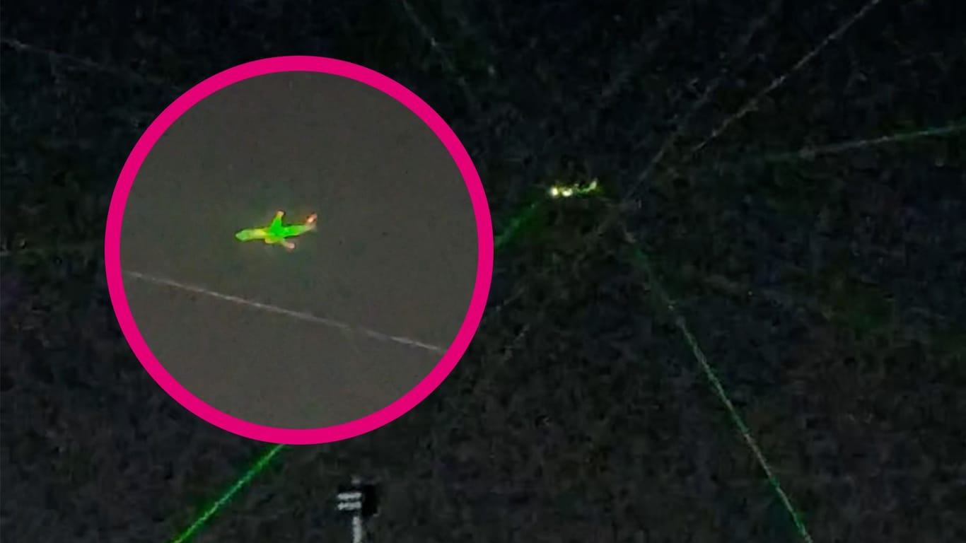 Flugzeug durch Laserstrahler geblendet