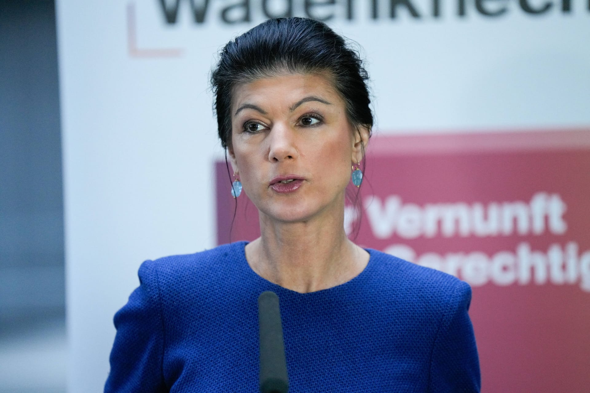 Pressekonferenz, Bündnis Sahra Wagenknecht Pressekonferenz, Gruppe im Bundestag, Bündnis Sahra Wagenknecht, BSW, Parteivorsitzende, Sahra Wagenknecht Berlin Berlin