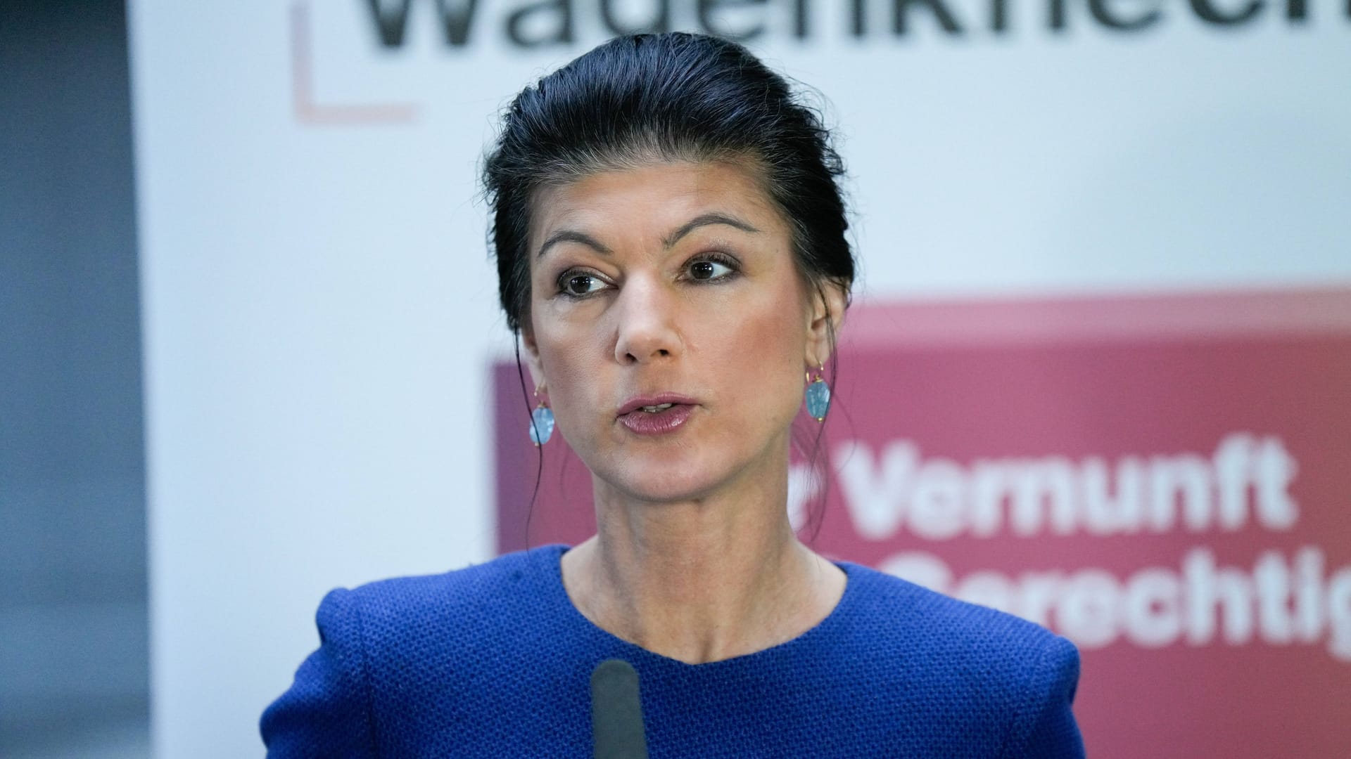 Pressekonferenz, Bündnis Sahra Wagenknecht Pressekonferenz, Gruppe im Bundestag, Bündnis Sahra Wagenknecht, BSW, Parteivorsitzende, Sahra Wagenknecht Berlin Berlin