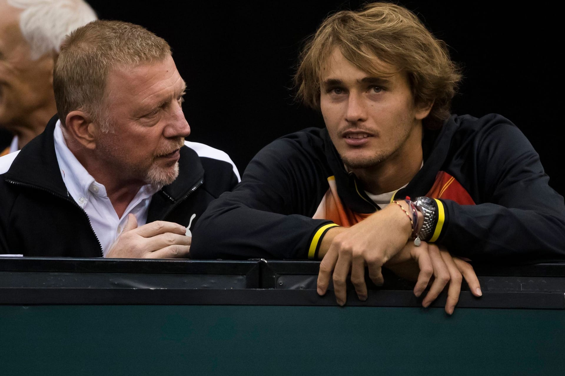 Boris Becker (li.) und Alexander Zverev beim Davis Cup 2023: Engere Zusammenarbeit?