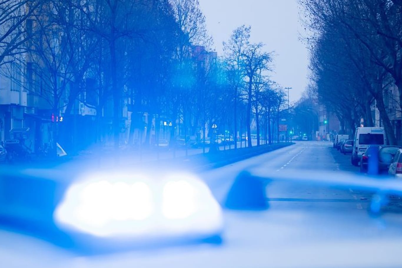 Ein Blaulicht leuchtet auf dem Dach eines Streifenwagens der Polizei (Archivbild): Die Beamten konnten die Frau in Trier retten.