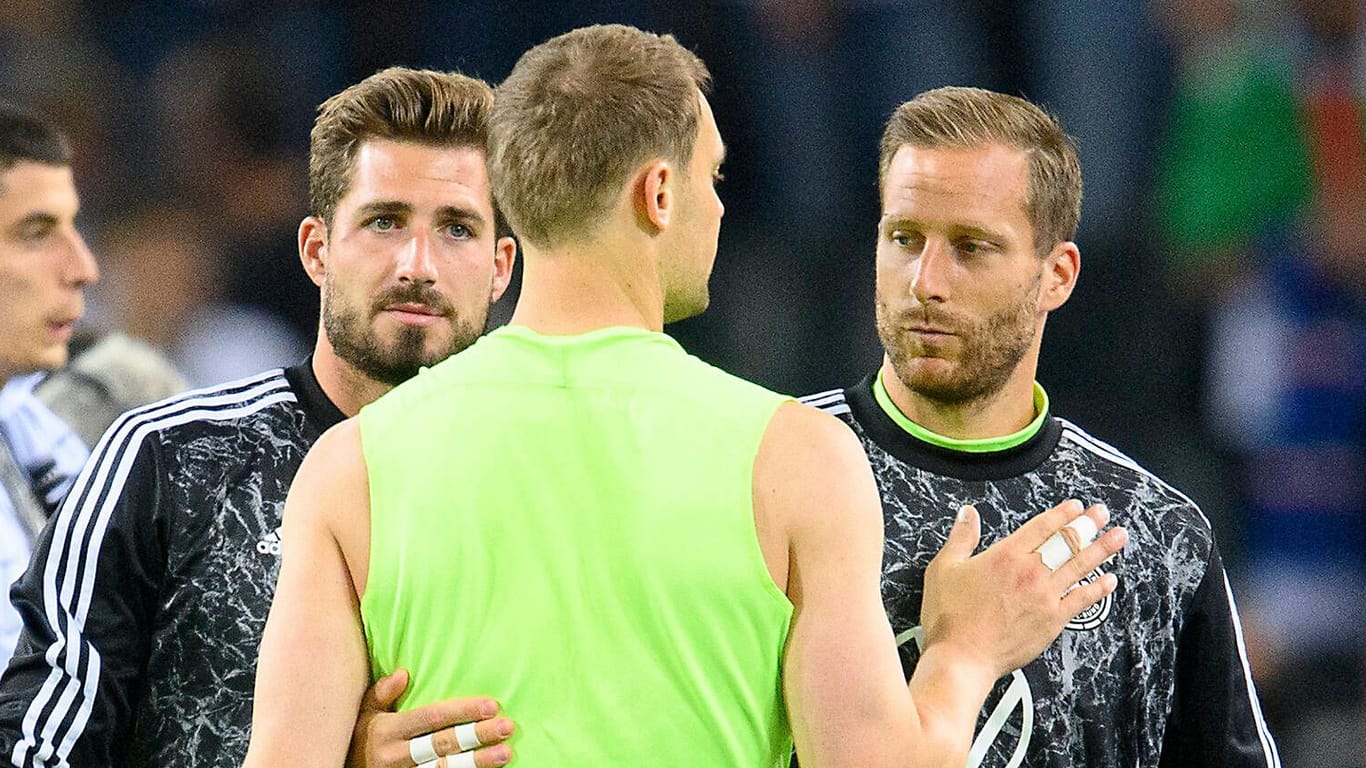 DFB-Keeper unter sich: Kevin Trapp (l.), Manuel Neuer (m.) und Oliver Baumann wollen alle mit zur EM.