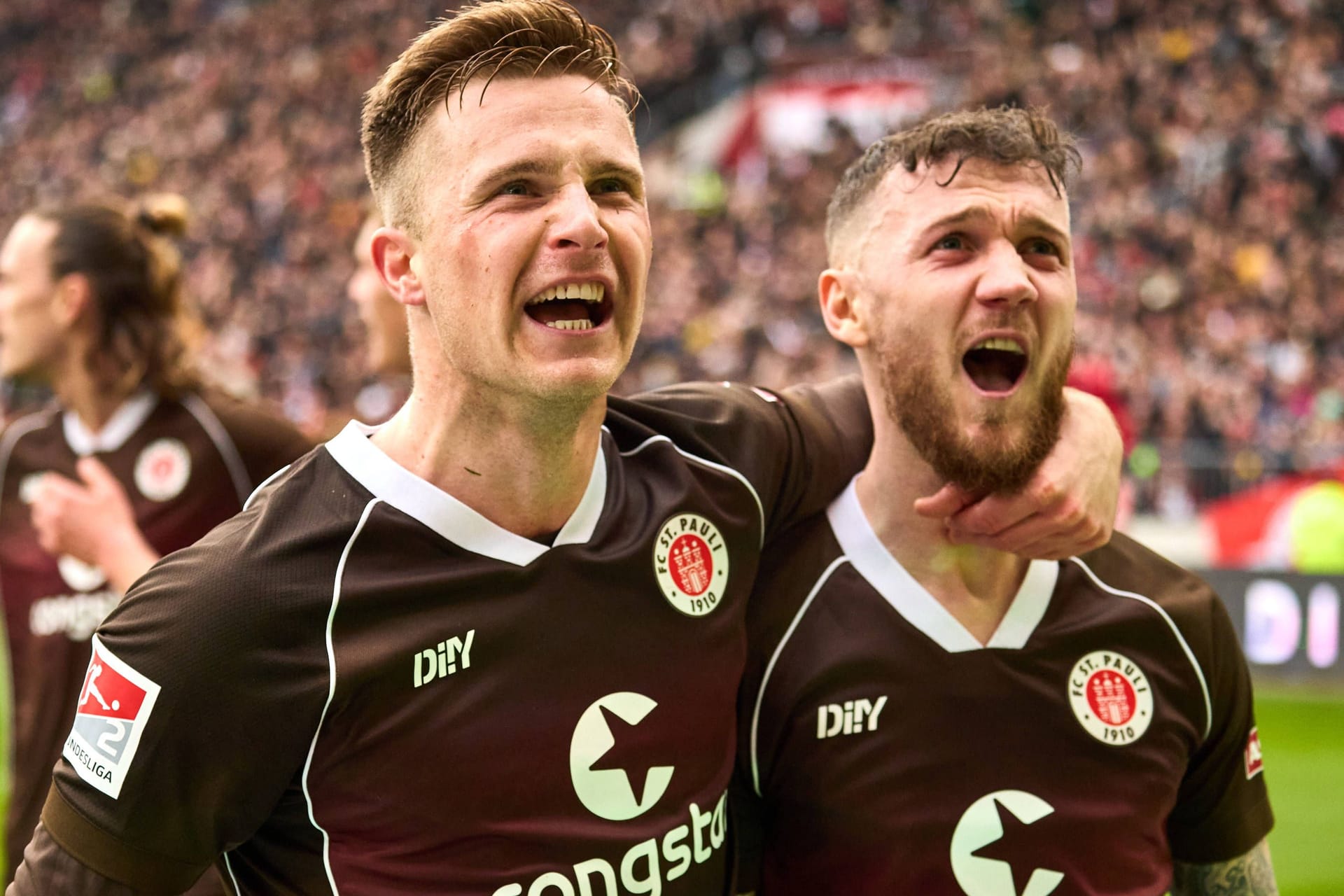 Jubel bei St. Pauli: Das Team fuhr am Ostersonntag drei Punkte ein.