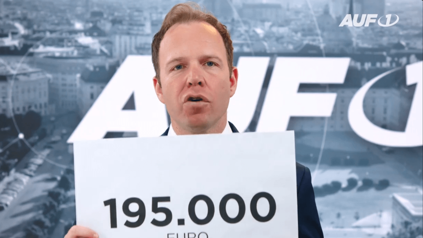 195.007 Euro: AUF1 um den Chefredakteur Stefan Magnet hat einem Stuttgarter Sender diesen hohen Bußgeldbescheid eingebracht.