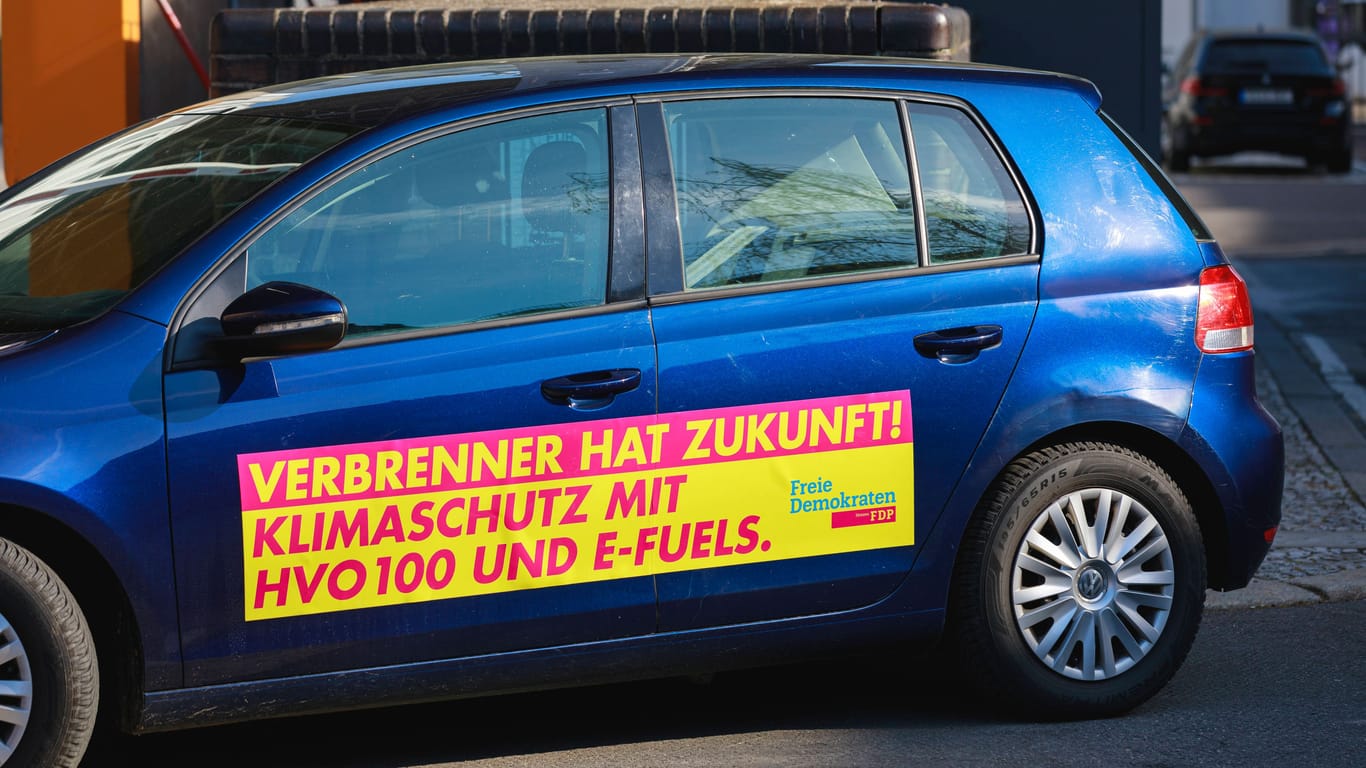 "Verbrenner hat Zukunft": Ein Wahlwerbeslogan der FDP.