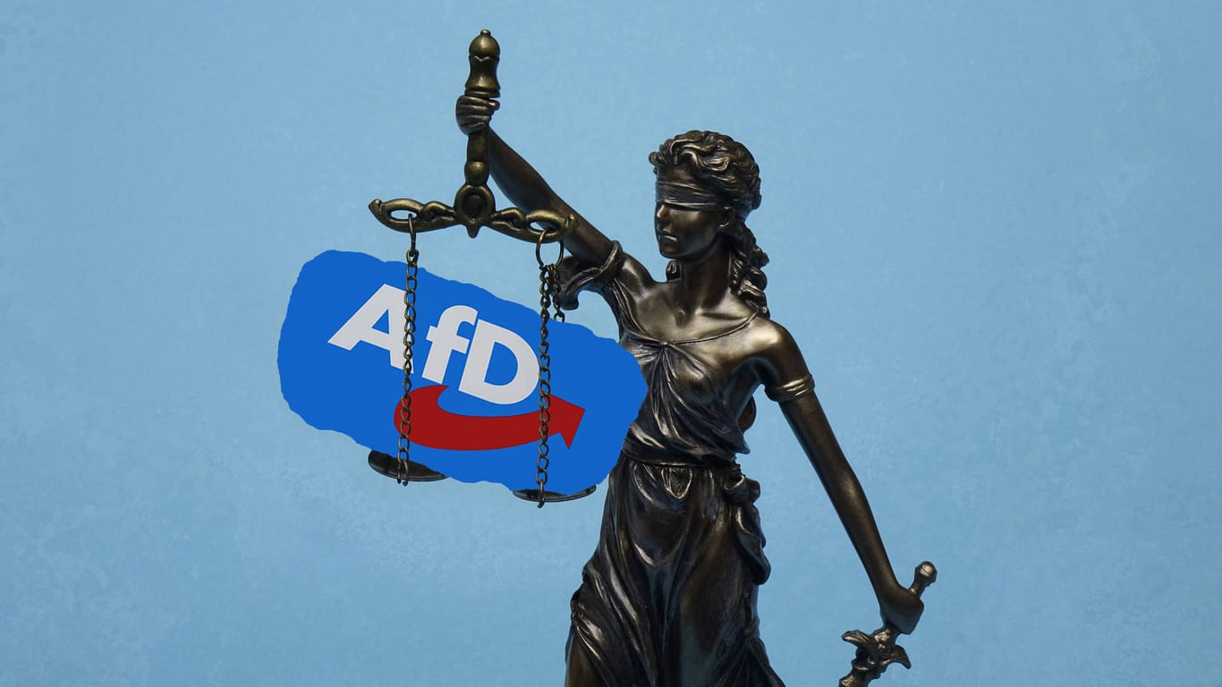 Justitia und das Logo der AfD: Ist es rechtlich erlaubt, seine Mitarbeiter vor der AfD zu warnen?